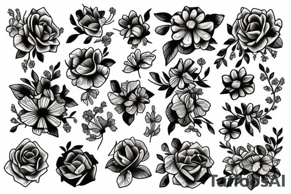 Small flowers tattoo idea