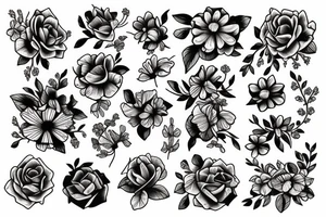Small flowers tattoo idea