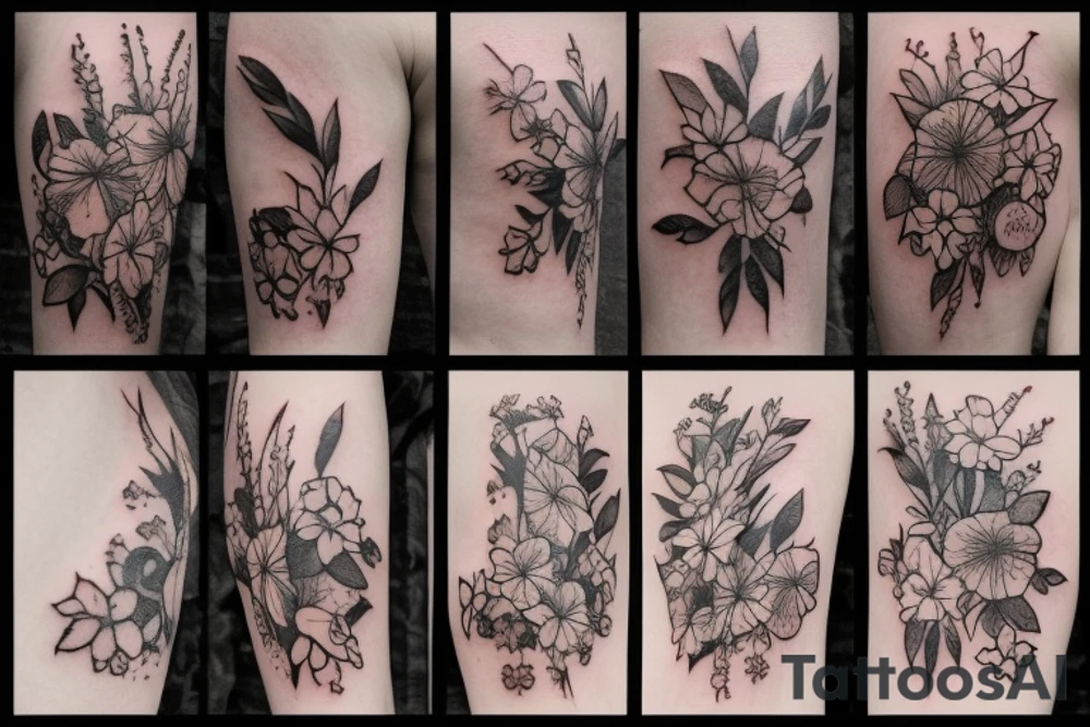 Small flowers tattoo idea