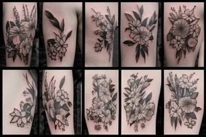 Small flowers tattoo idea