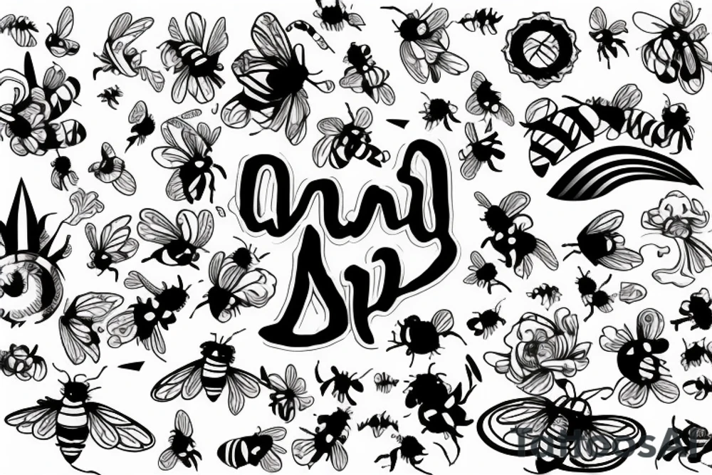 cmb in the shape of a bee tattoo idea