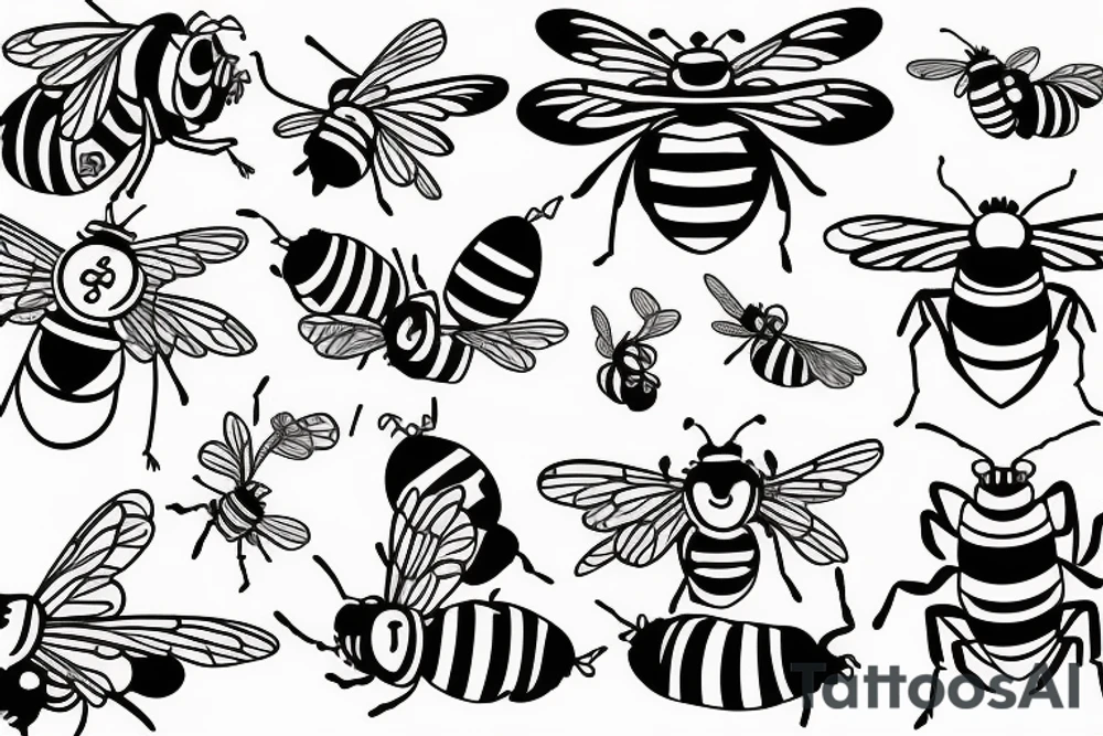 cmb in the shape of a bee tattoo idea