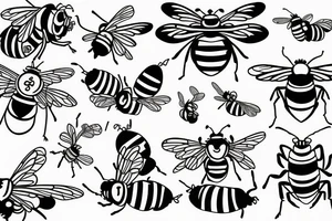 cmb in the shape of a bee tattoo idea