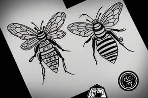cmb in the shape of a bee tattoo idea