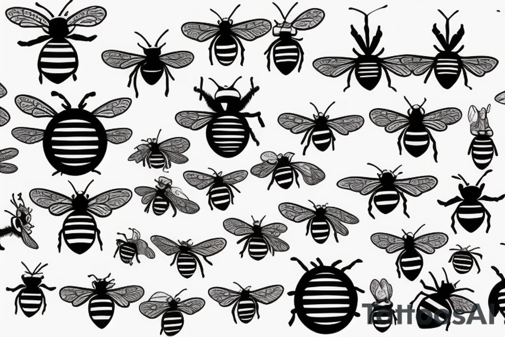 cmb in the shape of a bee tattoo idea