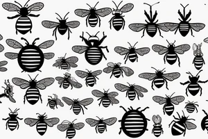 cmb in the shape of a bee tattoo idea
