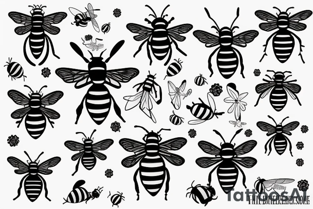 cmb in the shape of a bee tattoo idea