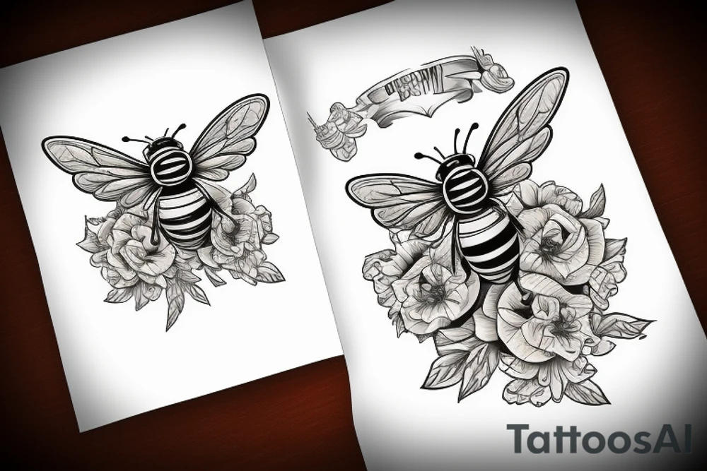 cmb in the shape of a bee tattoo idea