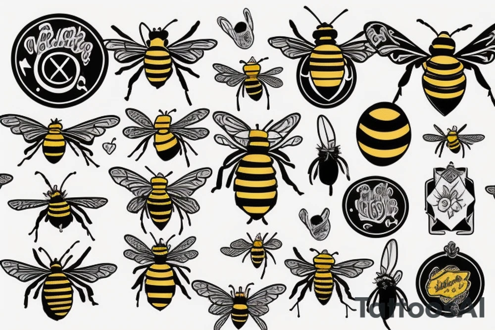 cmb in the shape of a bee tattoo idea