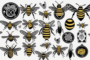 cmb in the shape of a bee tattoo idea