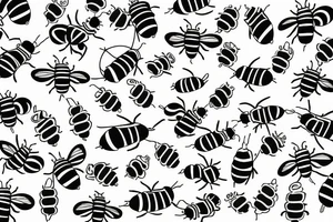 c m b in the shape of a bee tattoo idea