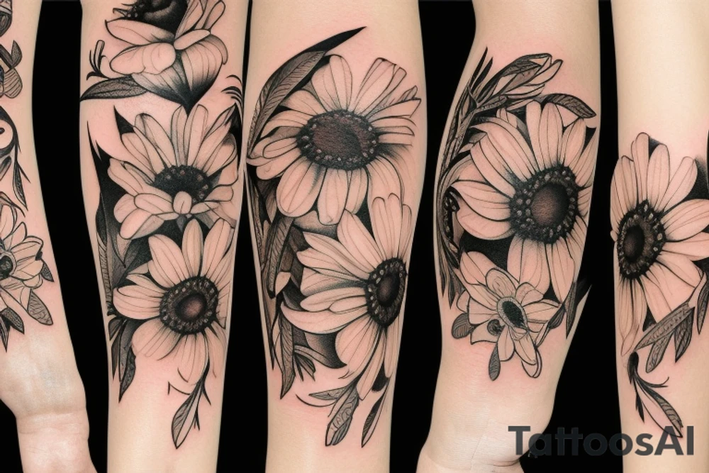 c m b in the shape of a bee tattoo idea