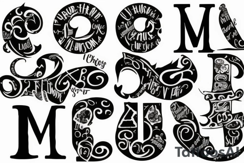 c m b just the letters tattoo idea