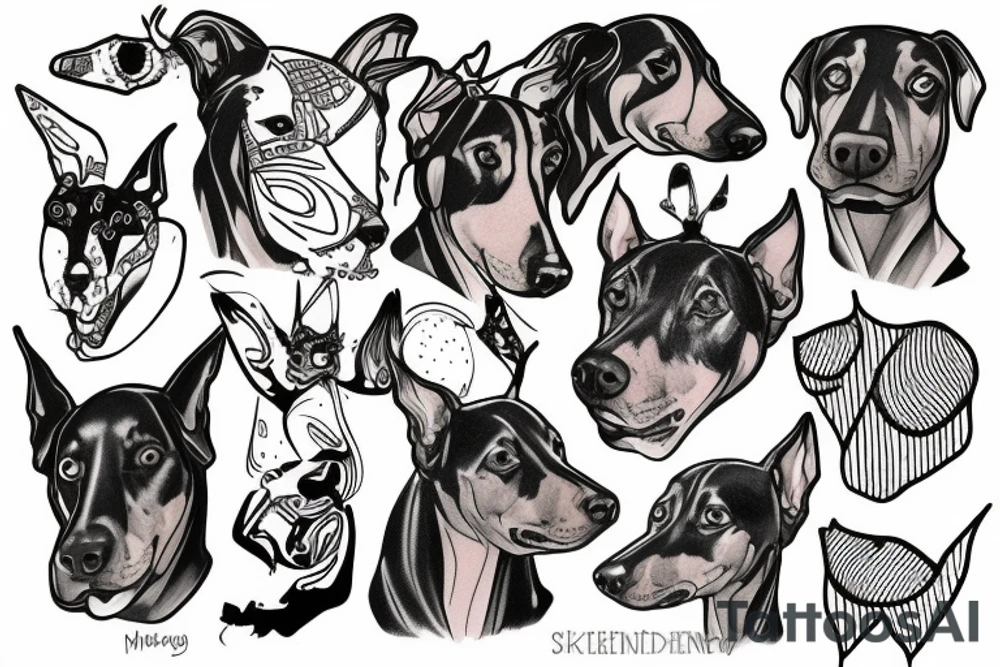 Um dobermann tattoo idea