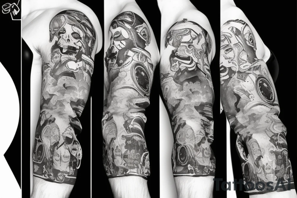 Pirate sleeve tattoo idea
