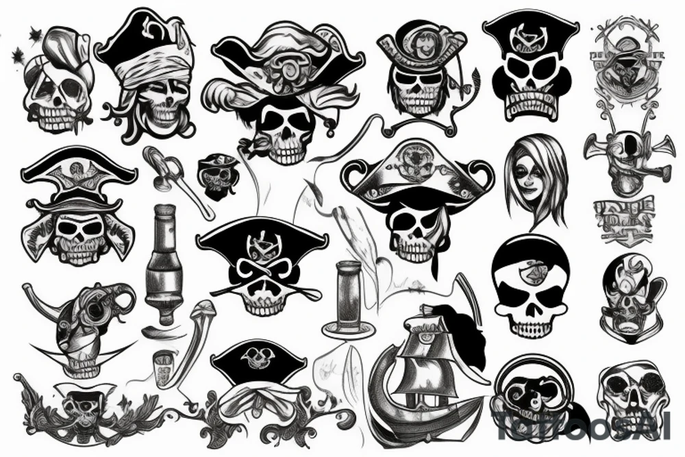 Pirate sleeve tattoo idea