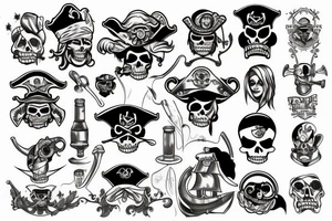 Pirate sleeve tattoo idea