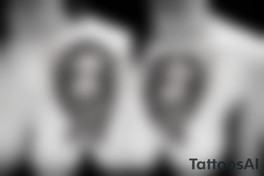 Pretty female face with knife between teeth tattoo idea