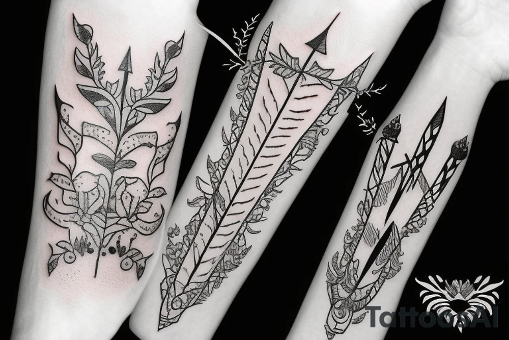 Dagger with thorns around it tattoo idea
