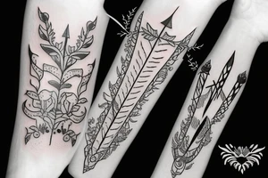 Dagger with thorns around it tattoo idea
