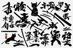 Cat samurai with katana tattoo idea