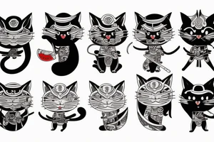 Cat samurai tattoo idea