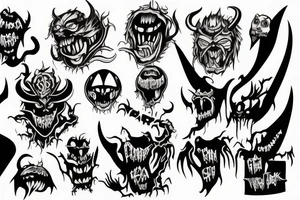 Text nofear and demon behind tattoo idea