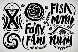 Murder family, with text "murder famq" tattoo idea