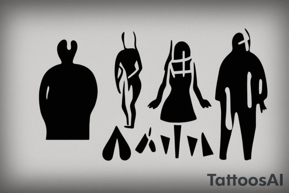 Murder family, with text "murder famq" tattoo idea