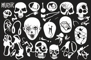 Murder family, with text "murder famq" tattoo idea