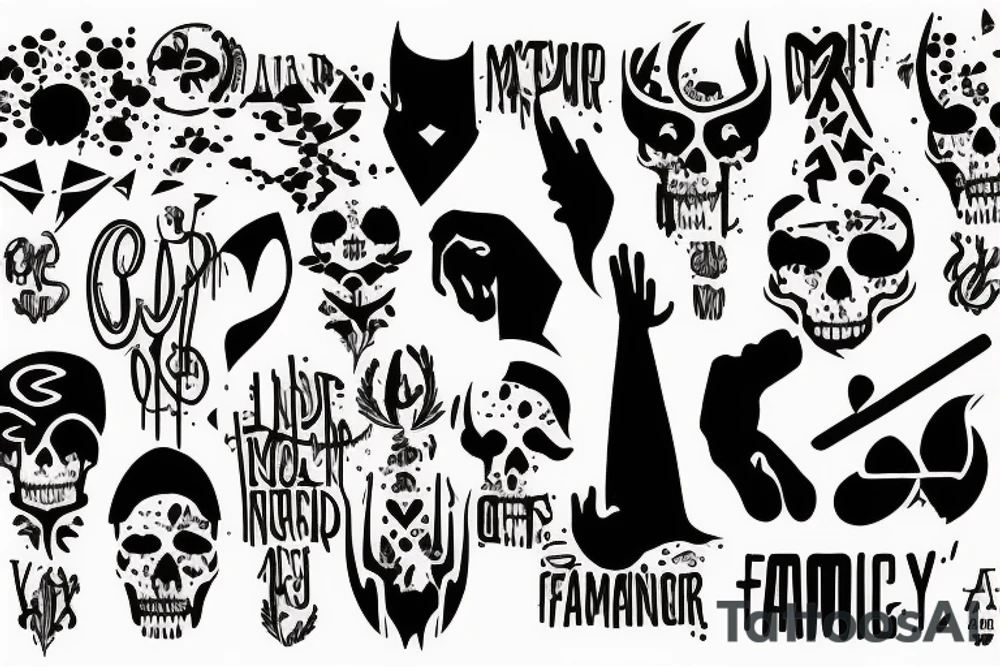 Just text "Murder Famq" tattoo idea