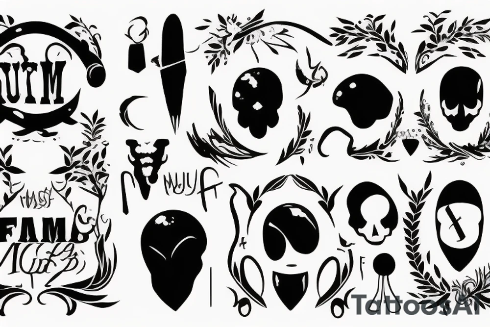 Just text "Murder Famq" tattoo idea