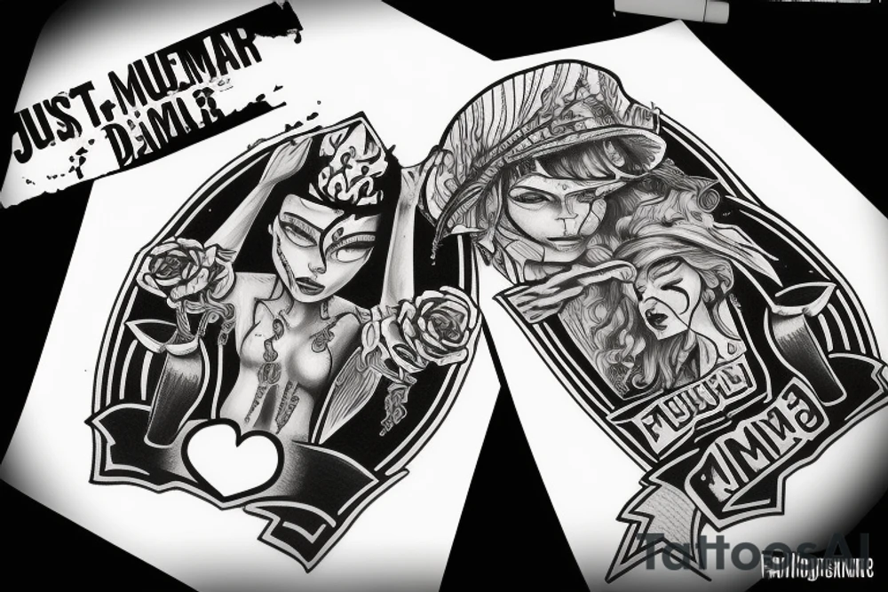 Just text "Murder Famq" tattoo idea