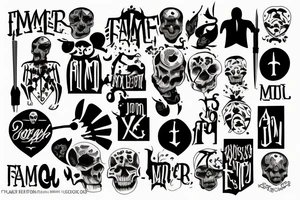 Just text "Murder Famq" tattoo idea