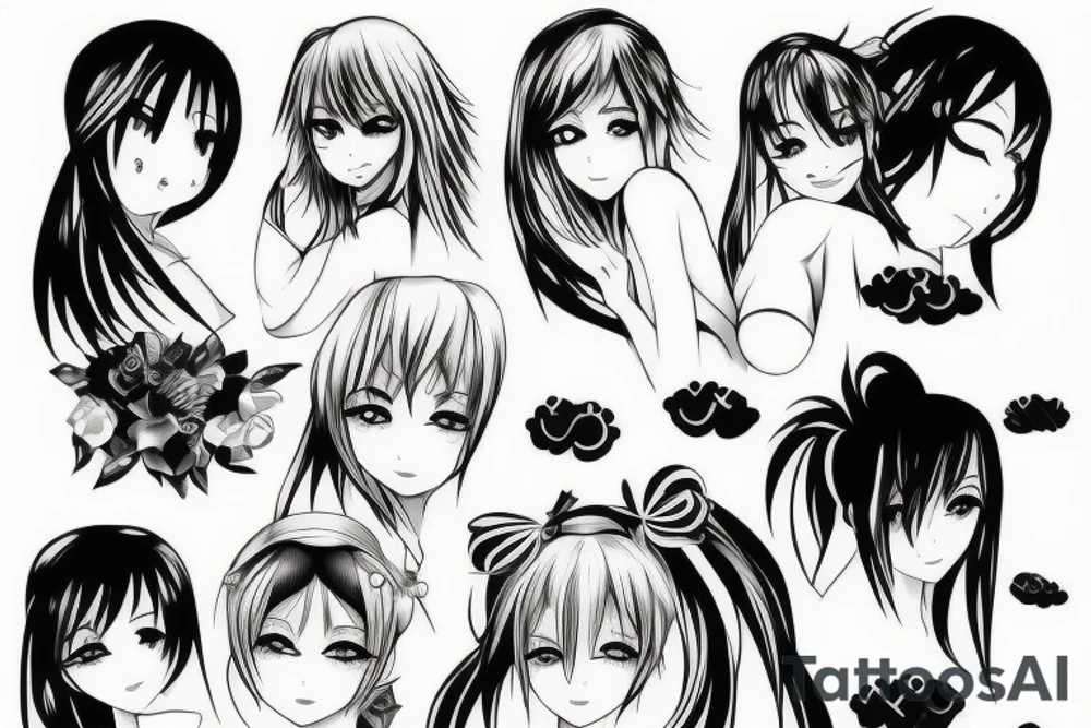 Anime girl tattoo idea