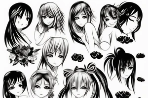 Anime girl tattoo idea