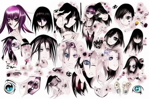 Anime girl's eyes tattoo idea