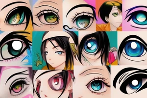 Anime girl's eyes tattoo idea