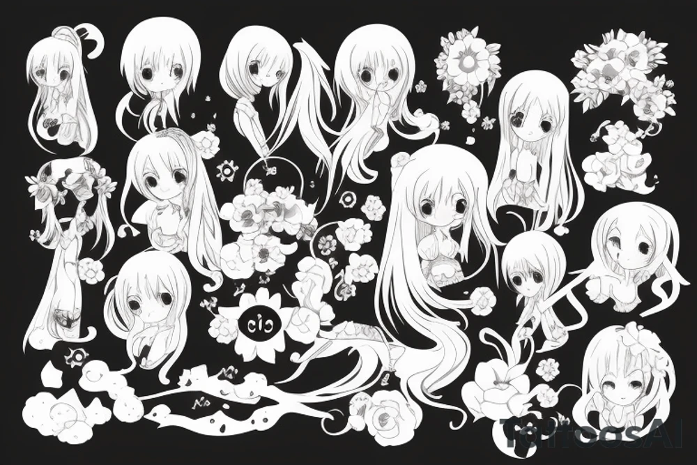 Cute Anime girl tattoo idea
