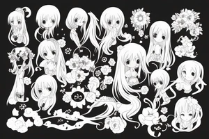 Cute Anime girl tattoo idea