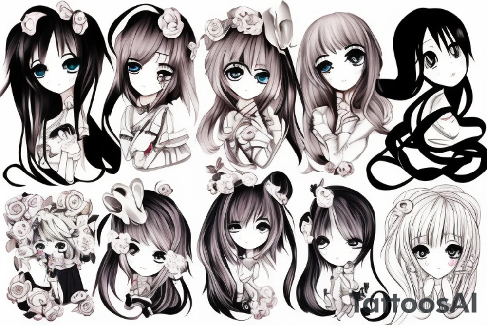 Cute Anime girl tattoo idea
