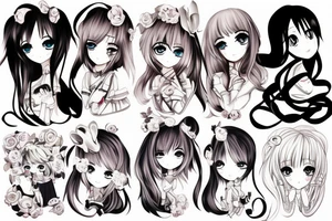 Cute Anime girl tattoo idea