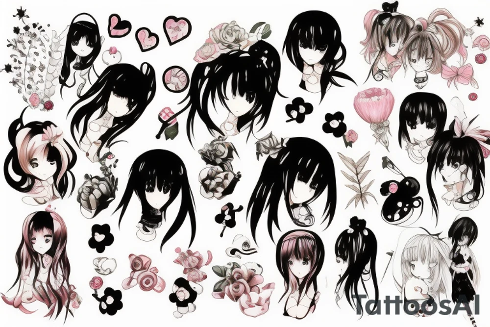 Cute Anime girl tattoo idea