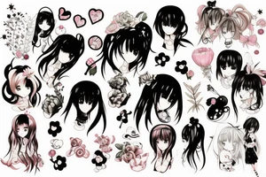 Cute Anime girl tattoo idea
