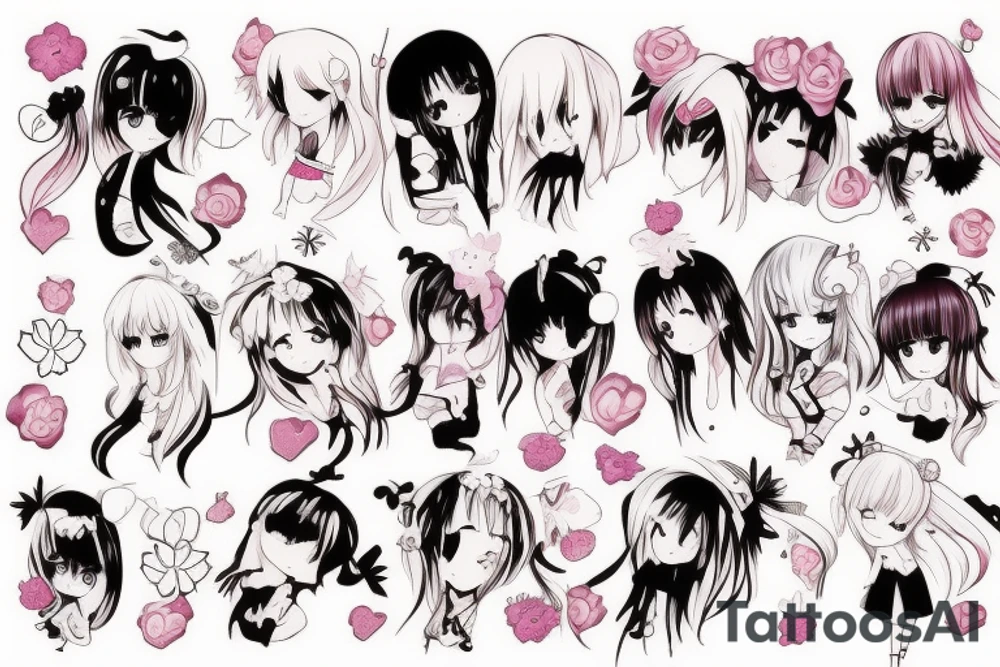 Cute Anime girl tattoo idea