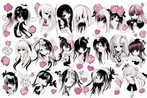 Cute Anime girl tattoo idea