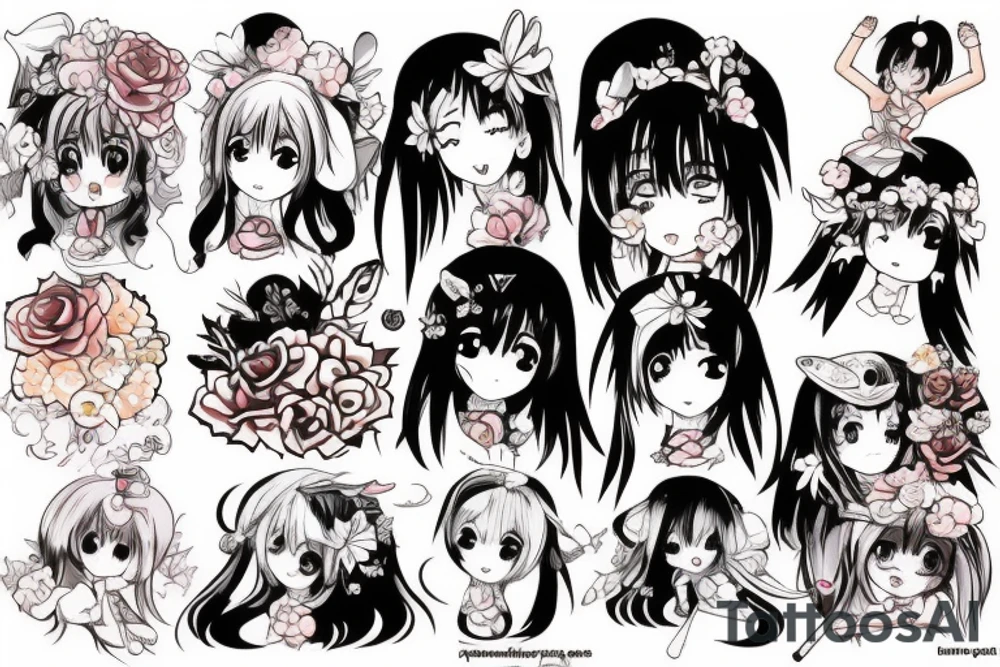 Cute Anime girl tattoo idea