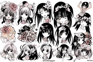 Cute Anime girl tattoo idea