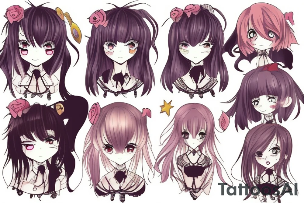 Cute Anime girl tattoo idea
