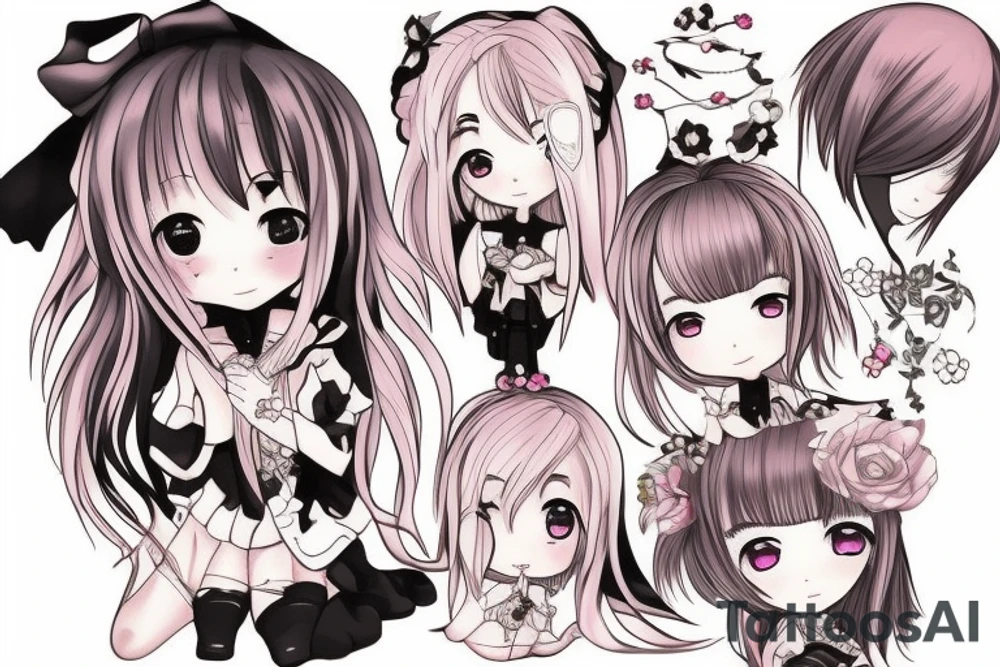 Cute Anime girl tattoo idea